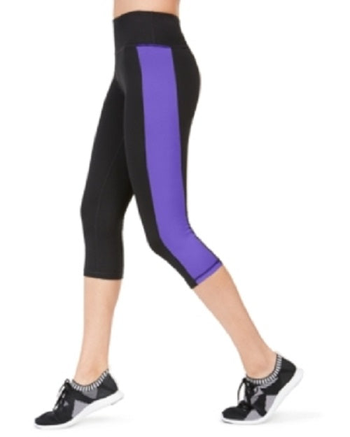 Leggings cropped femininas Ideology Colorblocked Roxo Escuro Tamanho P