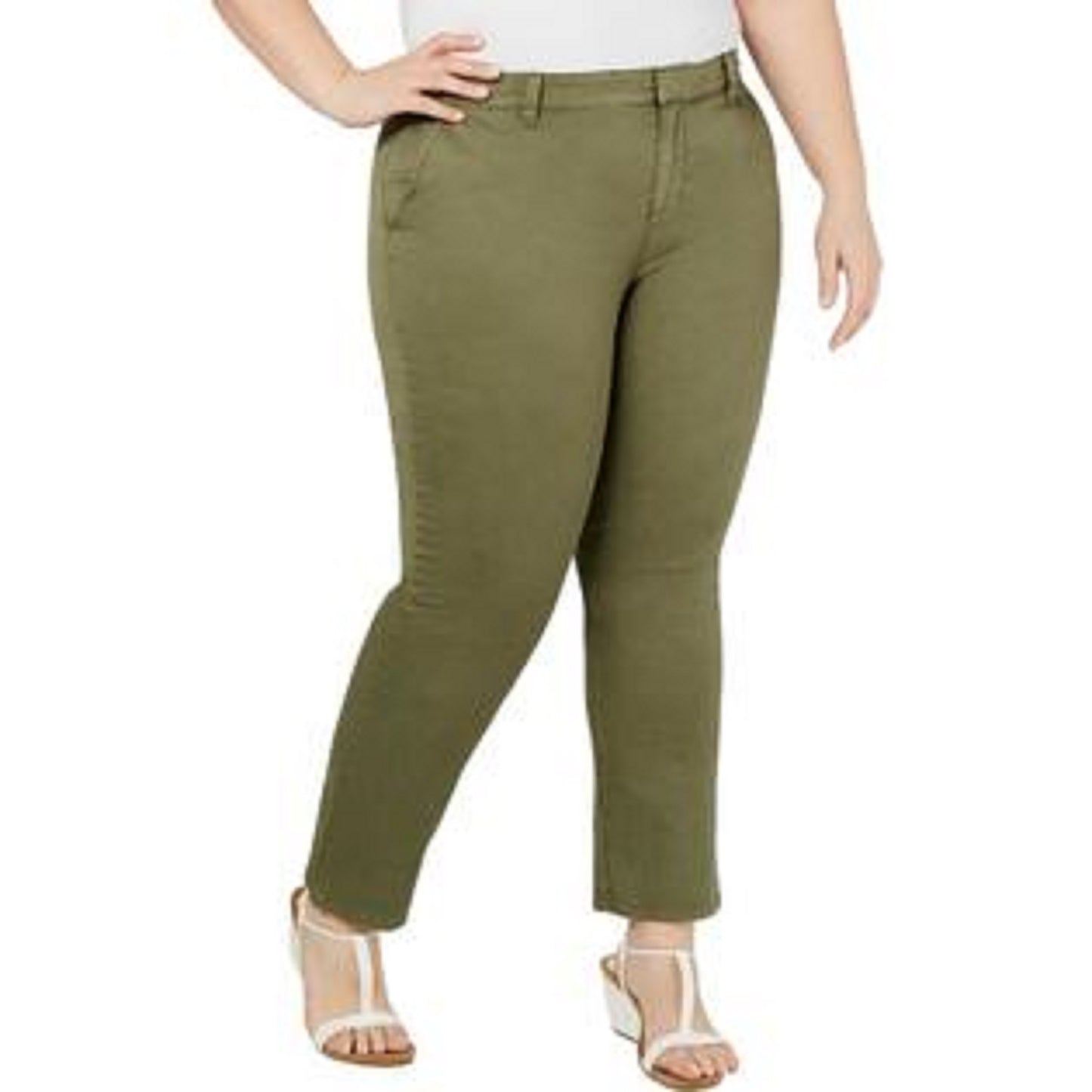 Calça Chino Feminina Style &amp; Co Verde Tamanho 18