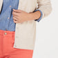 Cardigan feminino de manga comprida com botões frontais Charter Club, bege, tamanho extragrande