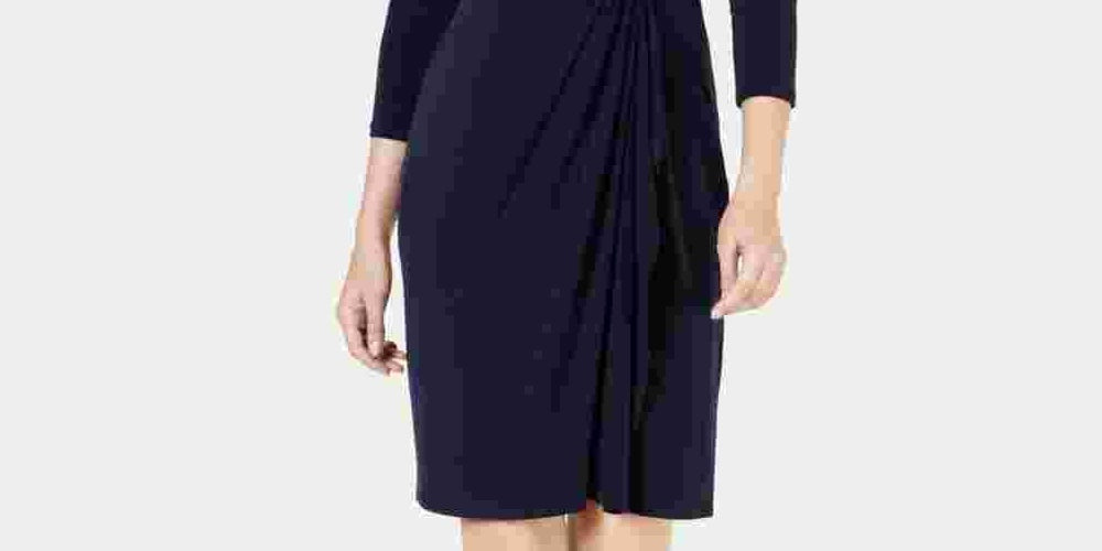 Vestido envelope falso feminino Charter Club Hardware azul tamanho pequeno