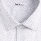 Camisa social masculina Bar III com gola de bolinhas, ajuste semi-ajustado, elástica, branca, tamanho 14,5 x 32-33