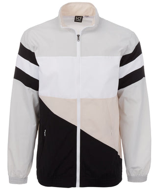 Jaqueta masculina ID Ideology com blocos de cores cinza, tamanho X-G
