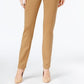 Calças femininas Charter Club Cambridge Skinny Pull-On com controle de barriga, tamanho 14, marrom