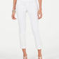 Calça jeans estilo boyfriend feminina, branca, tamanho pequeno