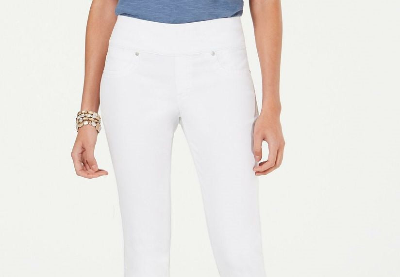 Calça jeans estilo boyfriend feminina estilo &amp; co, branca, tamanho XXG