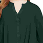 Camisa feminina plus size com frente torcida da INC International Concepts, verde, tamanho 4X