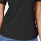Camiseta feminina Charter Club de algodão com renda e detalhes, preta, tamanho médio