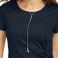 Top feminino com amarração lateral Style &amp; Co, azul marinho, tamanho pequeno