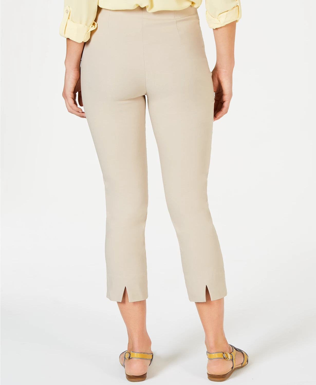 Calça Capri Chelsea Pull-On com Controle de Barriga Charter Club Feminina Bege Tamanho 10