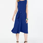 Vestido midi feminino Charter Club com amarração na cintura, azul, tamanho pequeno