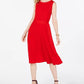 Vestido midi feminino Charter Club com amarração na cintura, tamanho XX-G, vermelho