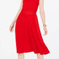 Vestido midi feminino Charter Club com amarração na cintura, tamanho XX-G, vermelho