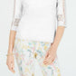 Top de crochê feminino Charter Club com detalhes, branco, tamanho grande