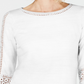 Top de crochê feminino Charter Club com detalhes, branco, tamanho X-S