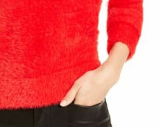 Suéter Bar III Feminino com Acabamento em Cílios Vermelho Tamanho Grande