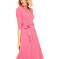 Vestido midi feminino Charter Club com manga 3/4, rosa, tamanho extrapequeno