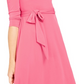 Vestido midi feminino Charter Club com manga 3/4, rosa, tamanho extrapequeno