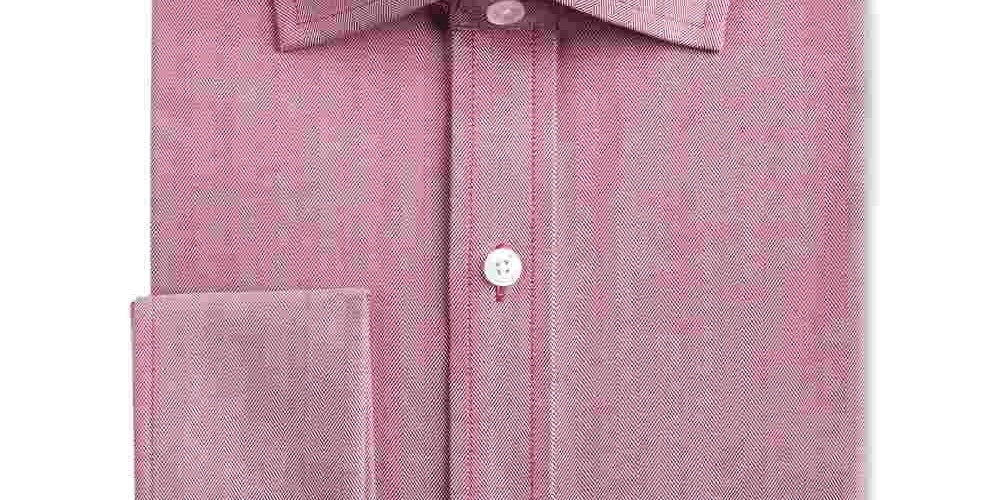 Camisa social masculina Tasso Elba com gola espinha de peixe, corte clássico, sem passar a ferro, vermelha, tamanho 16x32-33