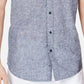 Camisa texturizada American Rag masculina Chambray azul tamanho pequeno