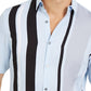 Camisa listrada estilo bowler regular fit masculina Alfani, azul, tamanho pequeno