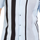 Camisa listrada estilo bowler regular fit masculina Alfani, azul, tamanho pequeno