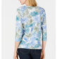 Blusa feminina Karen Scott estampada com manga 3/4, azul, tamanho pequeno