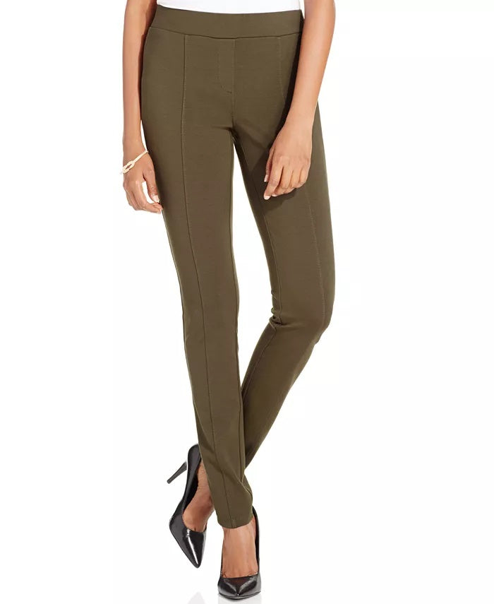 Leggings femininas de malha ponte com costura curvada Style &amp; Co, verde, tamanho grande