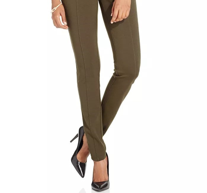 Leggings femininas de malha ponte com costura curvada Style &amp; Co, verde, tamanho grande