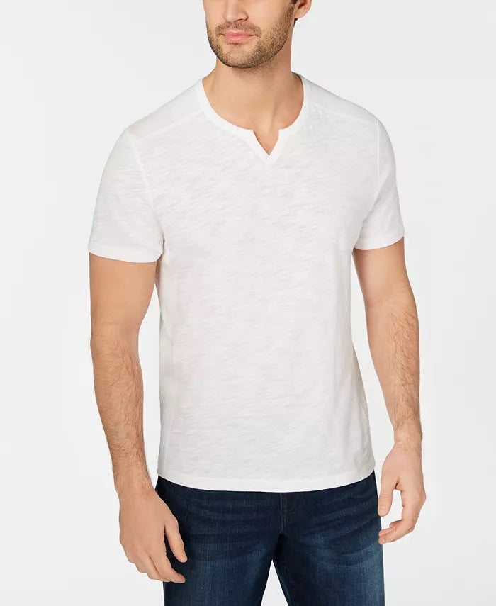 Camiseta masculina com estampa de letras INC International Concepts, branca, tamanho X-S