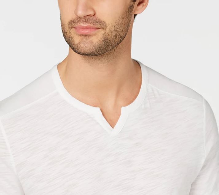 Camiseta masculina com estampa de letras INC International Concepts, branca, tamanho X-S