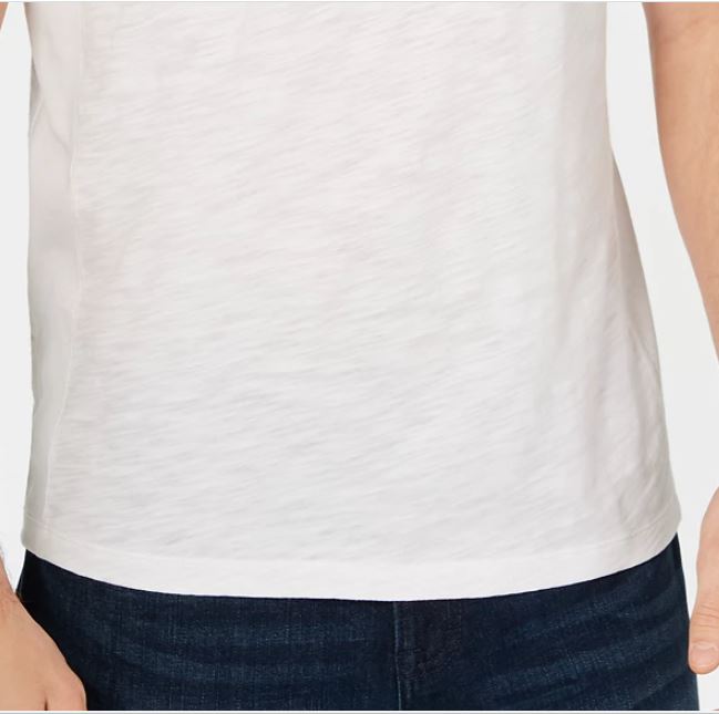 Camiseta masculina com estampa de letras INC International Concepts, branca, tamanho X-S
