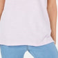 Camiseta feminina listrada Maison Jules com gola redonda, roxa, tamanho pequeno