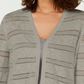 Cardigan listrado Pointelle feminino Charter Club, bege, tamanho extragrande