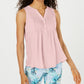 Blusa feminina sem mangas Charter Club Pintuck rosa tamanho pequeno