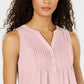 Blusa feminina sem mangas Charter Club Pintuck rosa tamanho pequeno