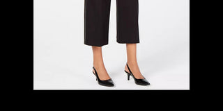 Calça Capri Feminina Alfani Perna Larga Preta Tamanho 12 Petite