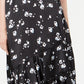 Saia midi com babados e estampa floral Alfani feminina, preta, tamanho 12