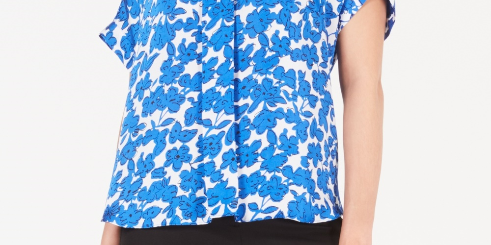 Blusa Alfani Feminina Estampa Floral Azul Marinho Tamanho X-G