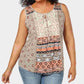 Blusa feminina estampada sem mangas com decote redondo, bege escuro, tamanho 1X, da Style &amp; Company
