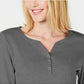 Karen Scott Top Henley de Algodão Feminino Verde Tamanho X-S