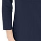 Camisa Henley de algodão feminina Karen Scott, azul escuro, tamanho pequeno e pequeno