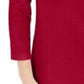 Camisa Henley de algodão feminina Karen Scott, vermelha, tamanho pequeno médio