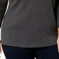 Blusa feminina Karen Scott de algodão com manga 3/4, cor carvão, tamanho extrapequeno