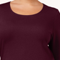 Karen Scott Blusa Feminina Plus Size Algodão Gola Redonda Tamanho 0X