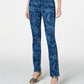 Calça jeans feminina Charter Club com estampa Paisley e perna reta, azul, tamanho 4