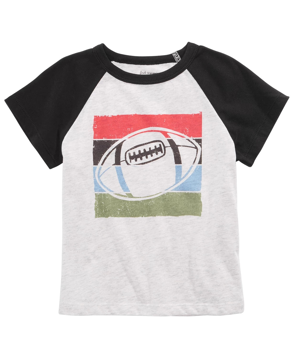 Camiseta estampada de futebol para meninos First Impressions, cinza, tamanho 3 a 6 meses