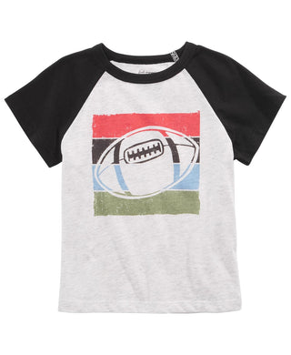 Camiseta estampada de futebol para meninos First Impressions, cinza, tamanho 3 a 6 meses