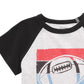 Camiseta estampada de futebol para meninos First Impressions, cinza, tamanho 3 a 6 meses
