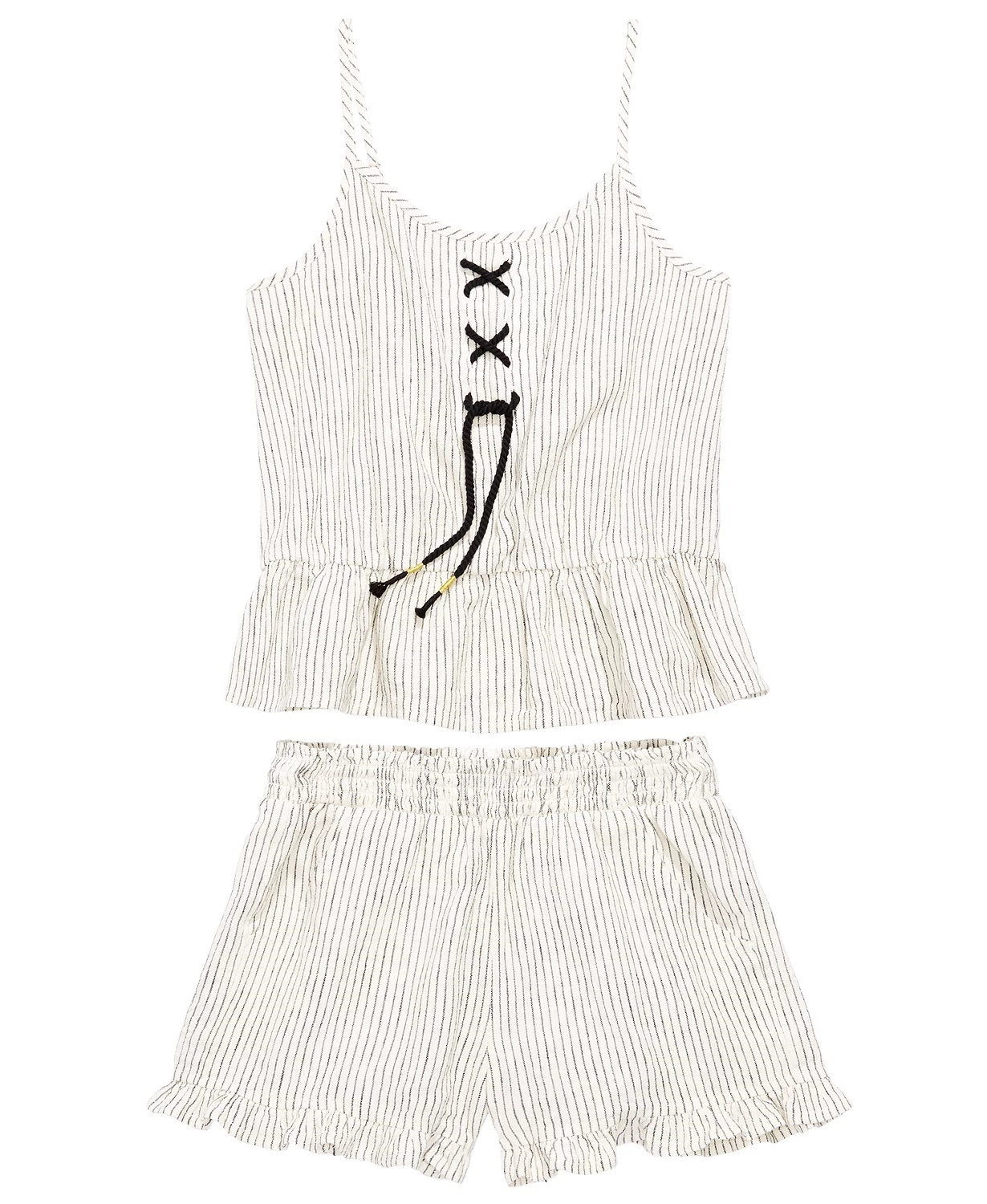 Conjunto de regata e shorts listrados Epic Threads Big Girl, tamanho natural, 2 peças