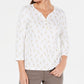Karen Scott Estampa Girafa Henley Branca Tamanho Pequeno Feminino